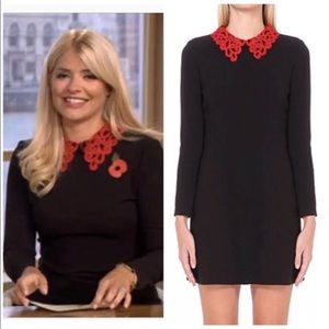 Sandro red collar dress